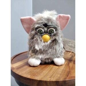Vintage 1998 Grey Owl Furby with Green Eyes